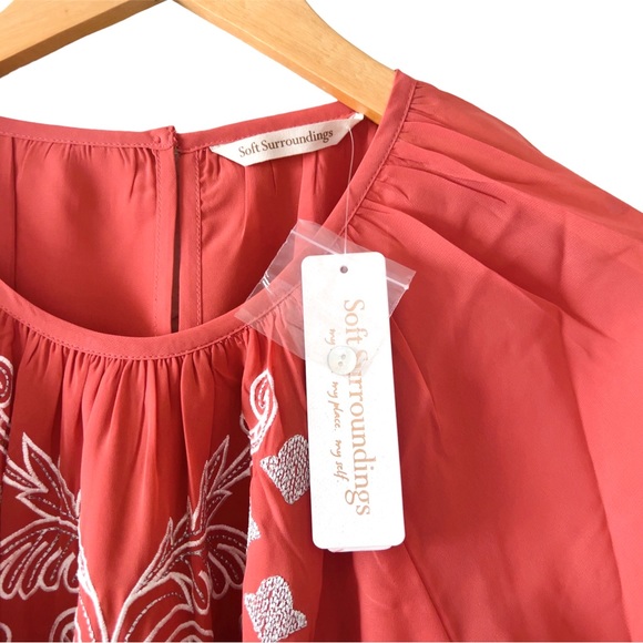 Soft Surroundings Embroidered Peasant Top - Picture 4 of 7